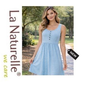 NWT La Naturelle outremer blue tie cotton …